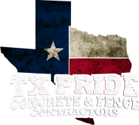 A logo for texas pride concrete and fence contractors