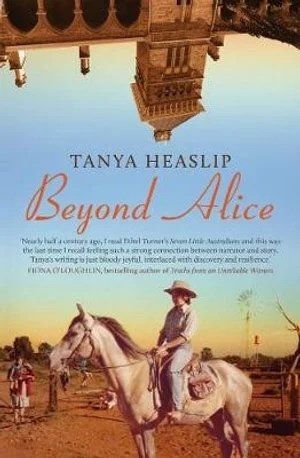 a man is riding a horse on the cover of a book called beyond alice .