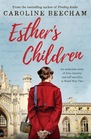 a woman in a red coat is on the cover of a book called esther 's children, a true story 