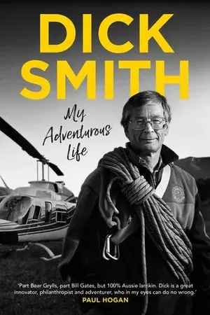 a man is holding a rope in front of a helicopter on the cover of a book .