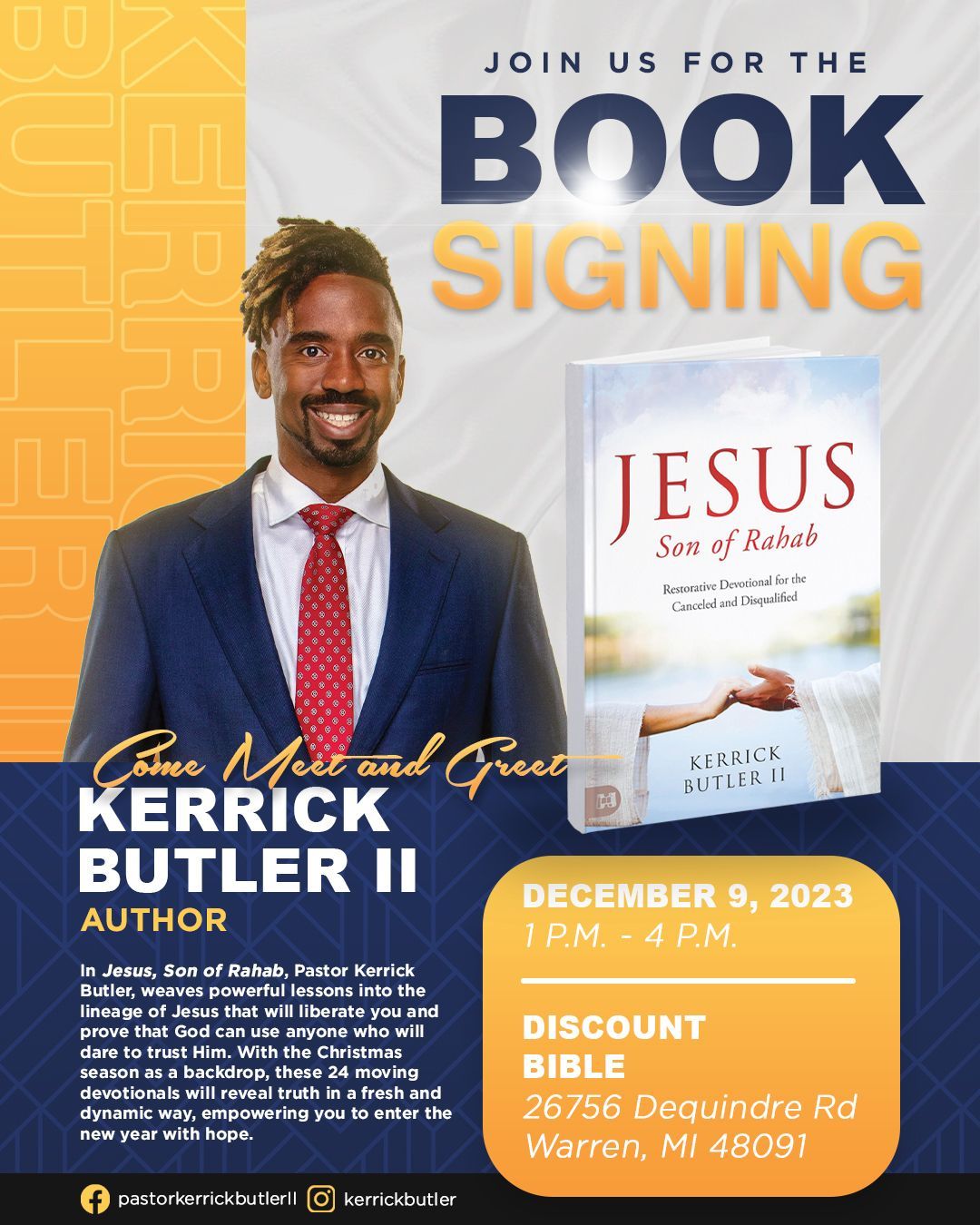 Book Signing — Warren, MI — Discount Bible Book & Music Store