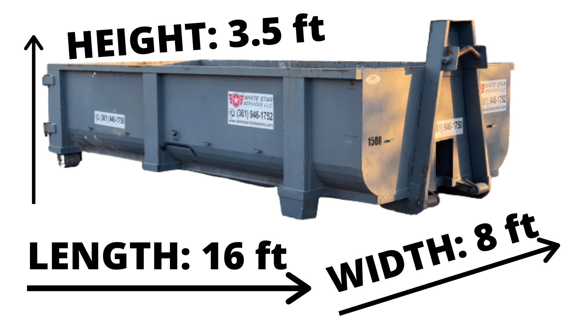Fifteen Cubic Yard Dumpster — Corpus Christi, TX — White Star Services LLC