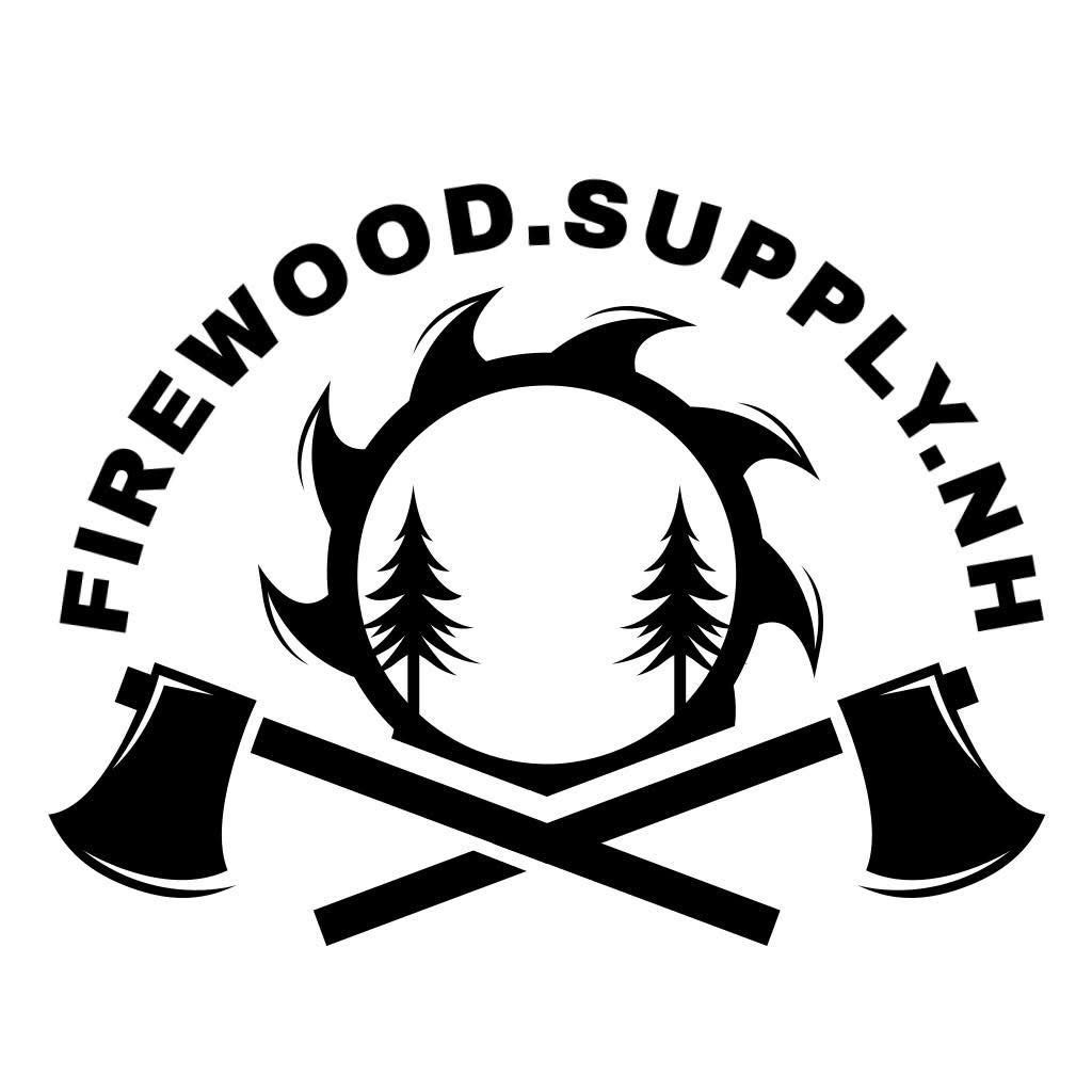 A black and white logo for a company called firewood supply.