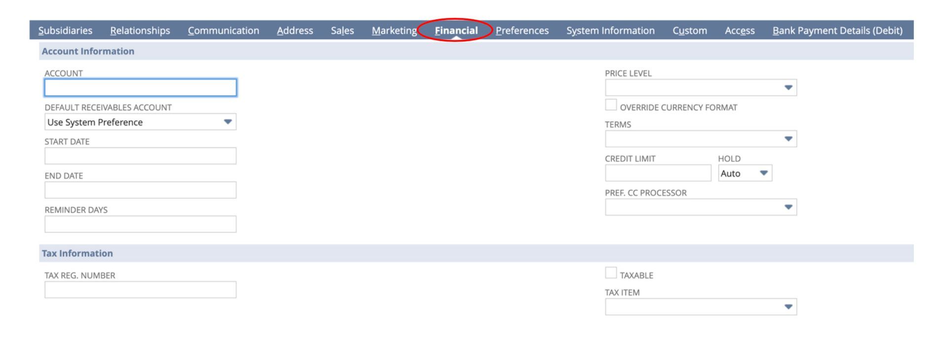 The tenth screenshot showing how to create a customer record in NetSuite. 