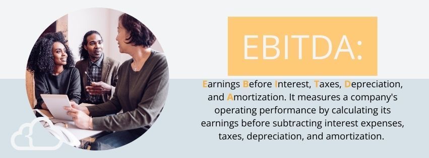 Graphic explaining the meaning of EBITDA.