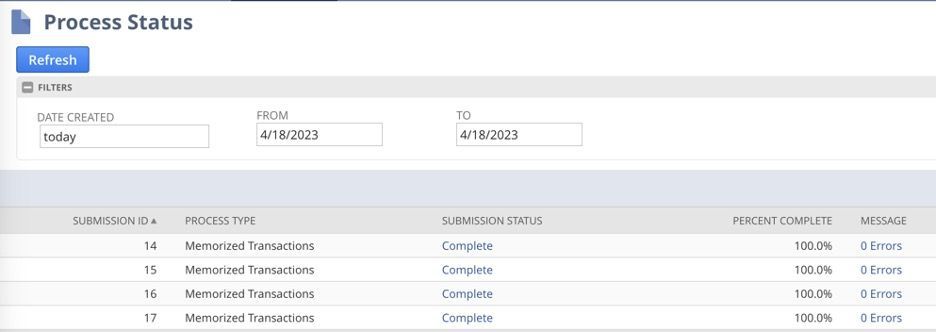 The eleventh screenshot illustrating how to create memorized transactions in NetSuite.