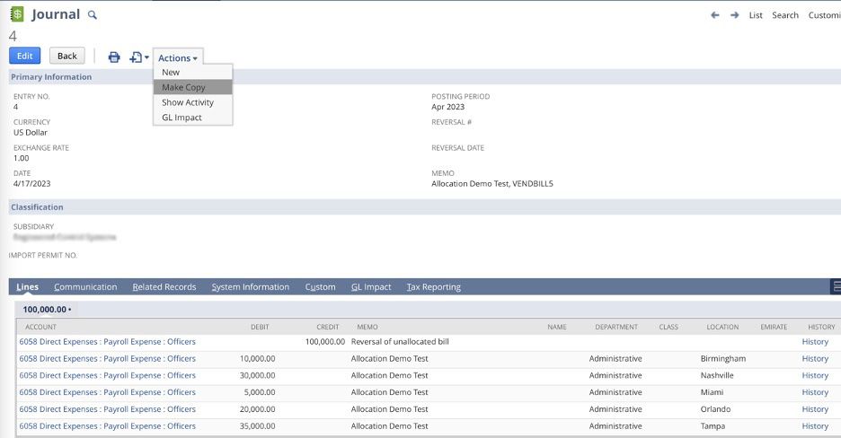 This is the fourteenth screenshot illustrating how to create memorized transactions in NetSuite.