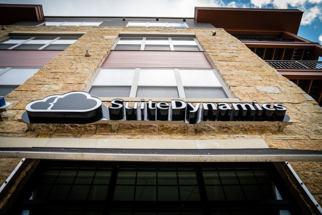 Image of the SuiteDynamics building and sign in Madison, Wisconsin.