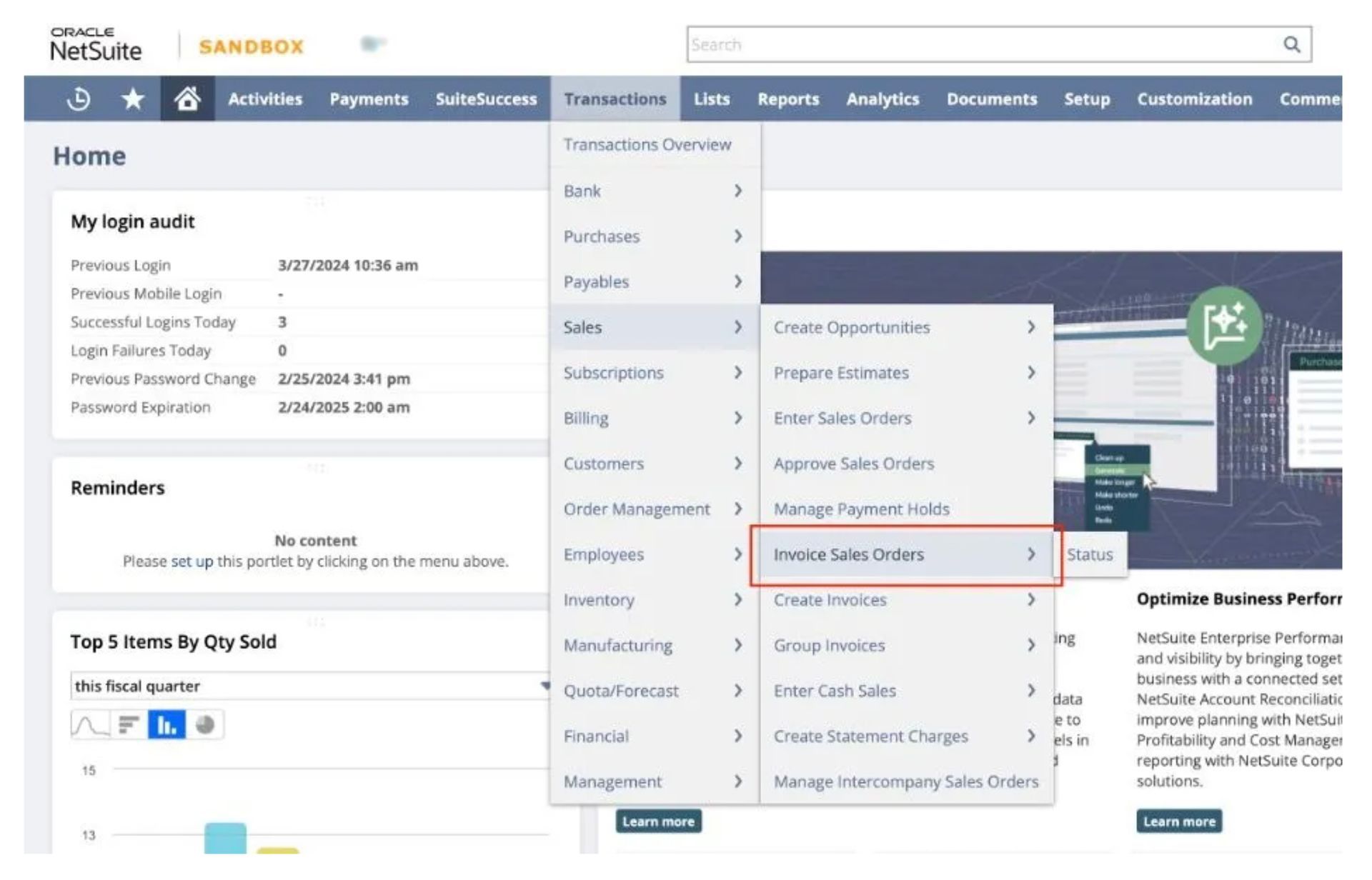 Screenshot showing the first step in mass invoicing.