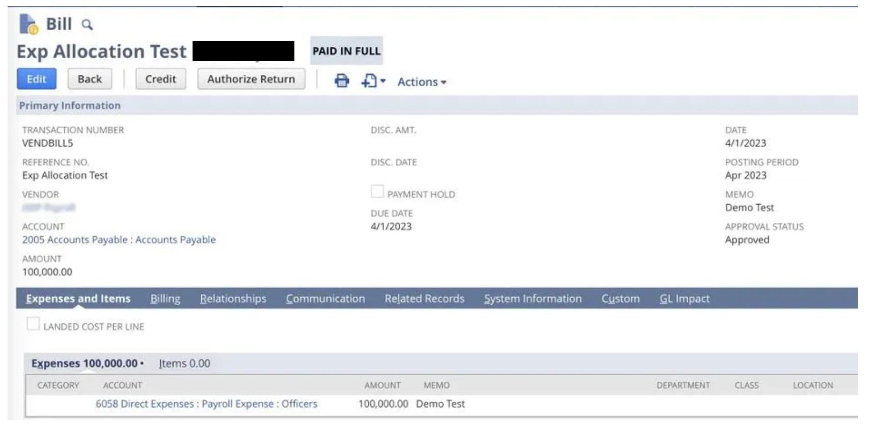 The twelfth screenshot illustrating how to create memorized transactions in NetSuite.