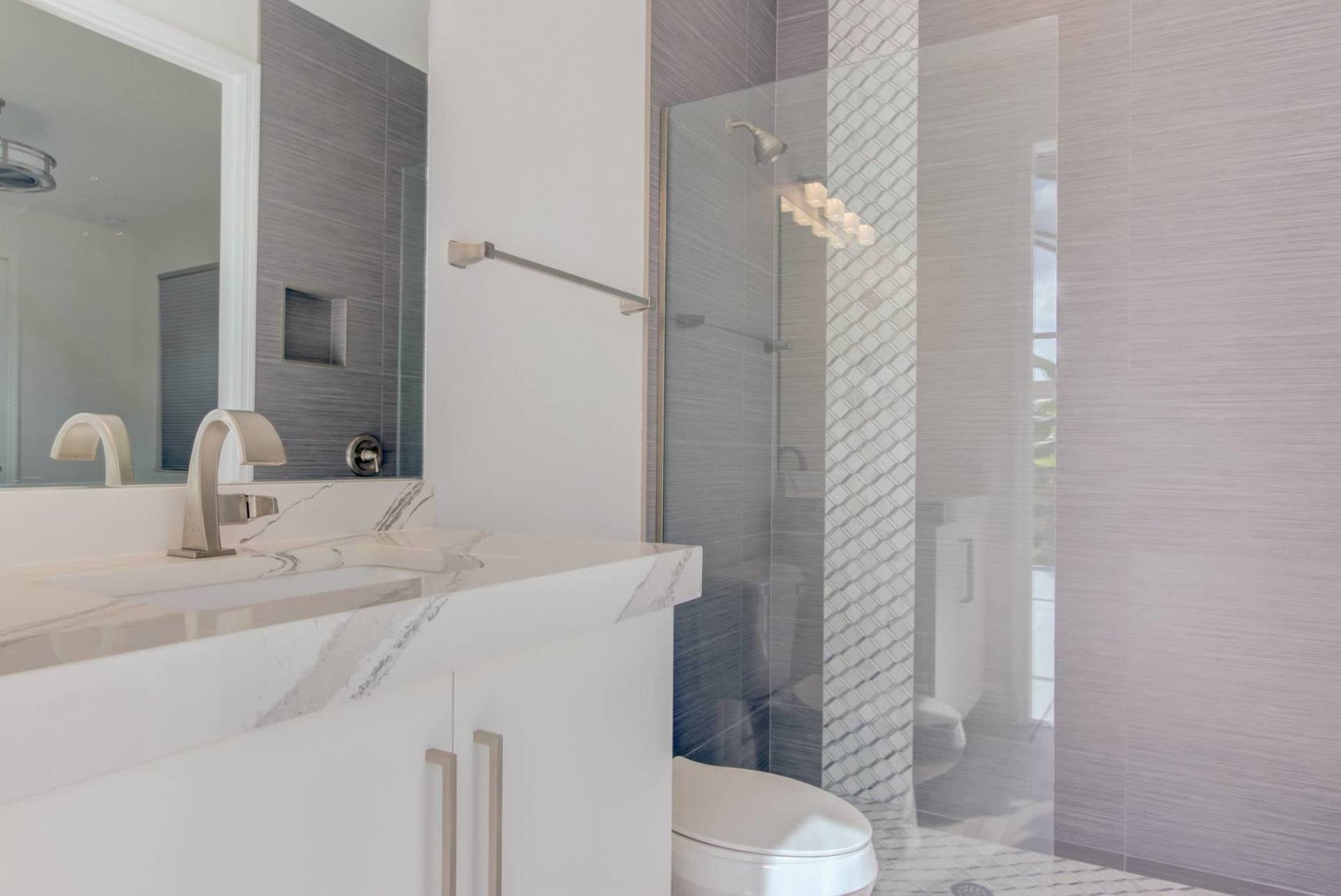 White Marble Bathroom — Fort Myers, FL — Absolute Granite Inc.