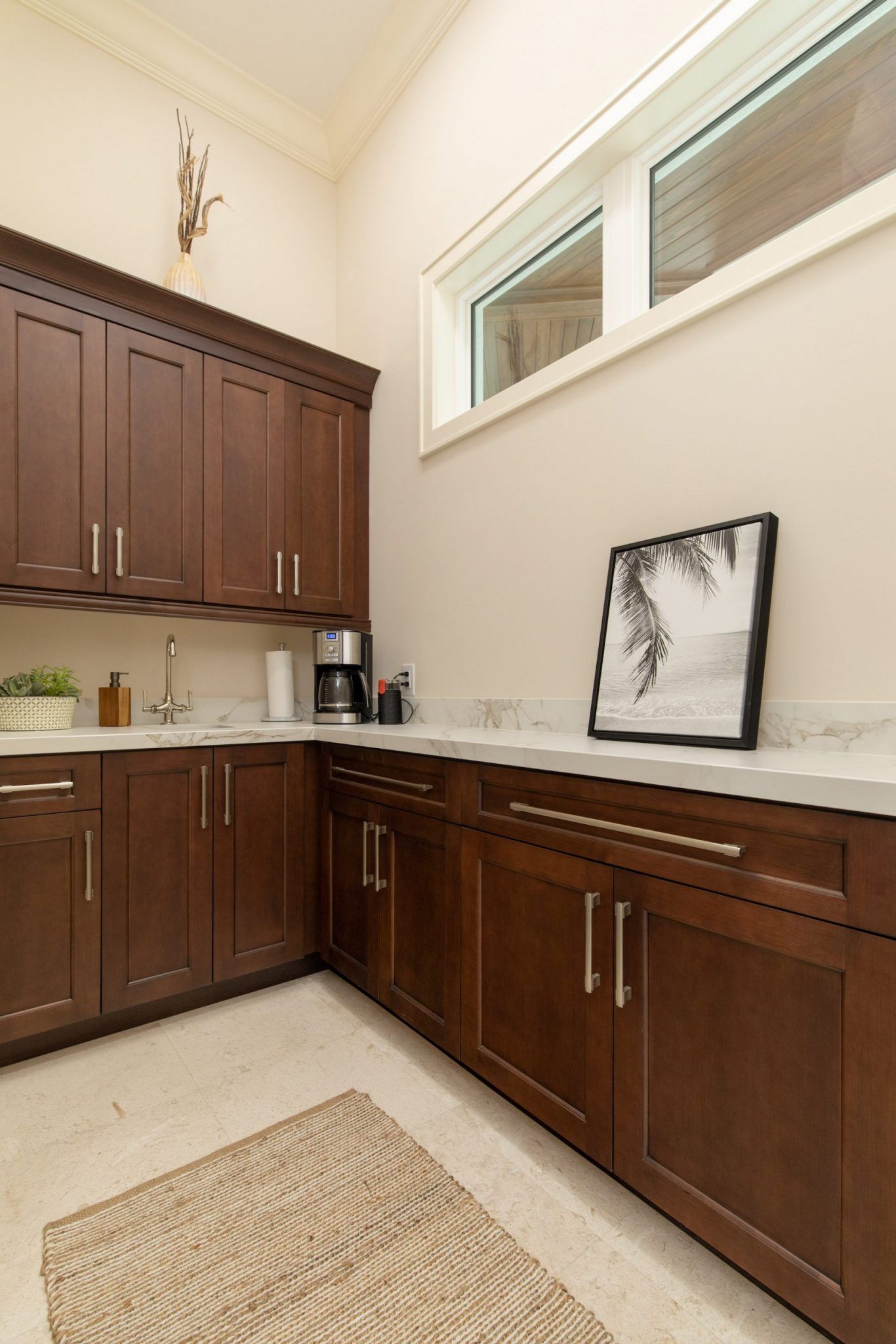 Brown Cabinets with Painting — Fort Myers, FL — Absolute Granite Inc.