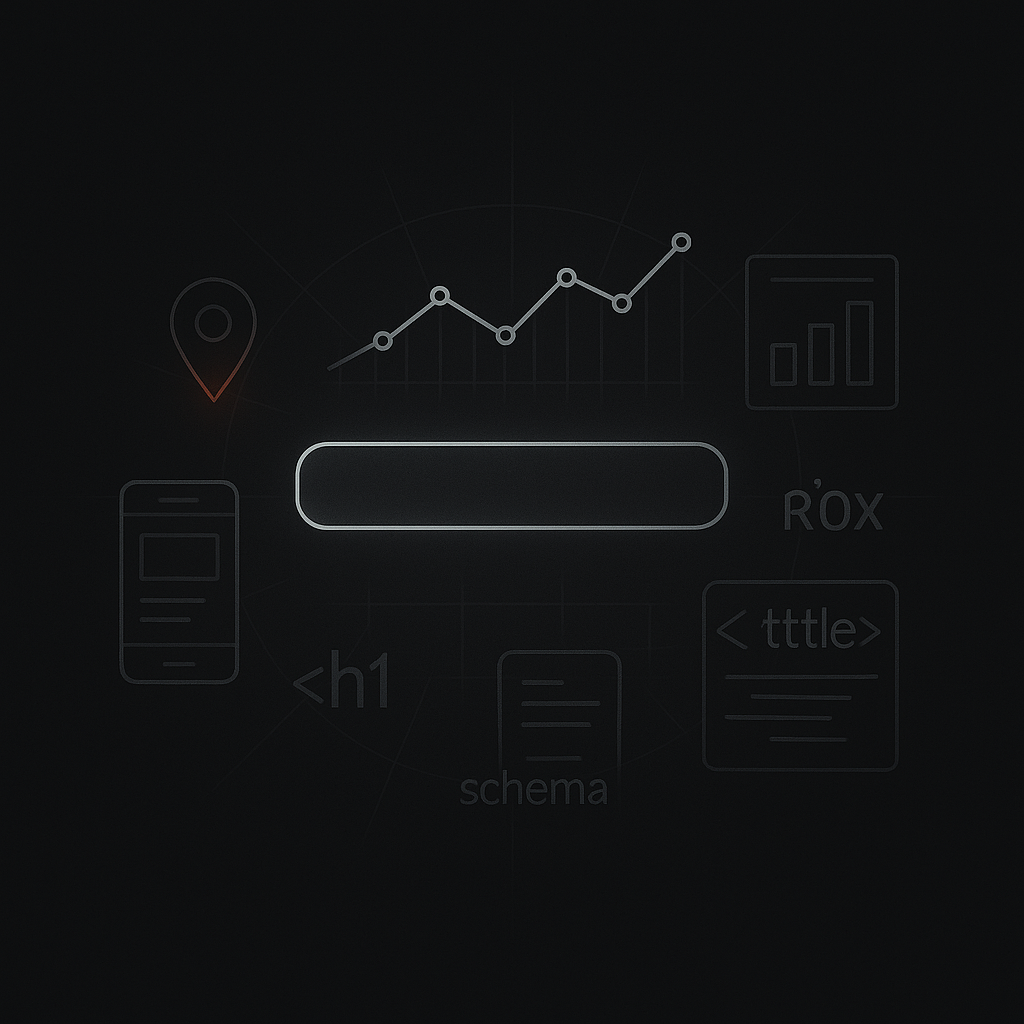 A black background with a bunch of icons on it.