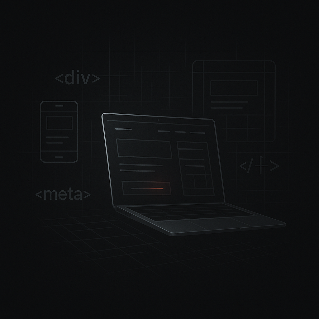 A laptop computer is sitting on a table with a black background.