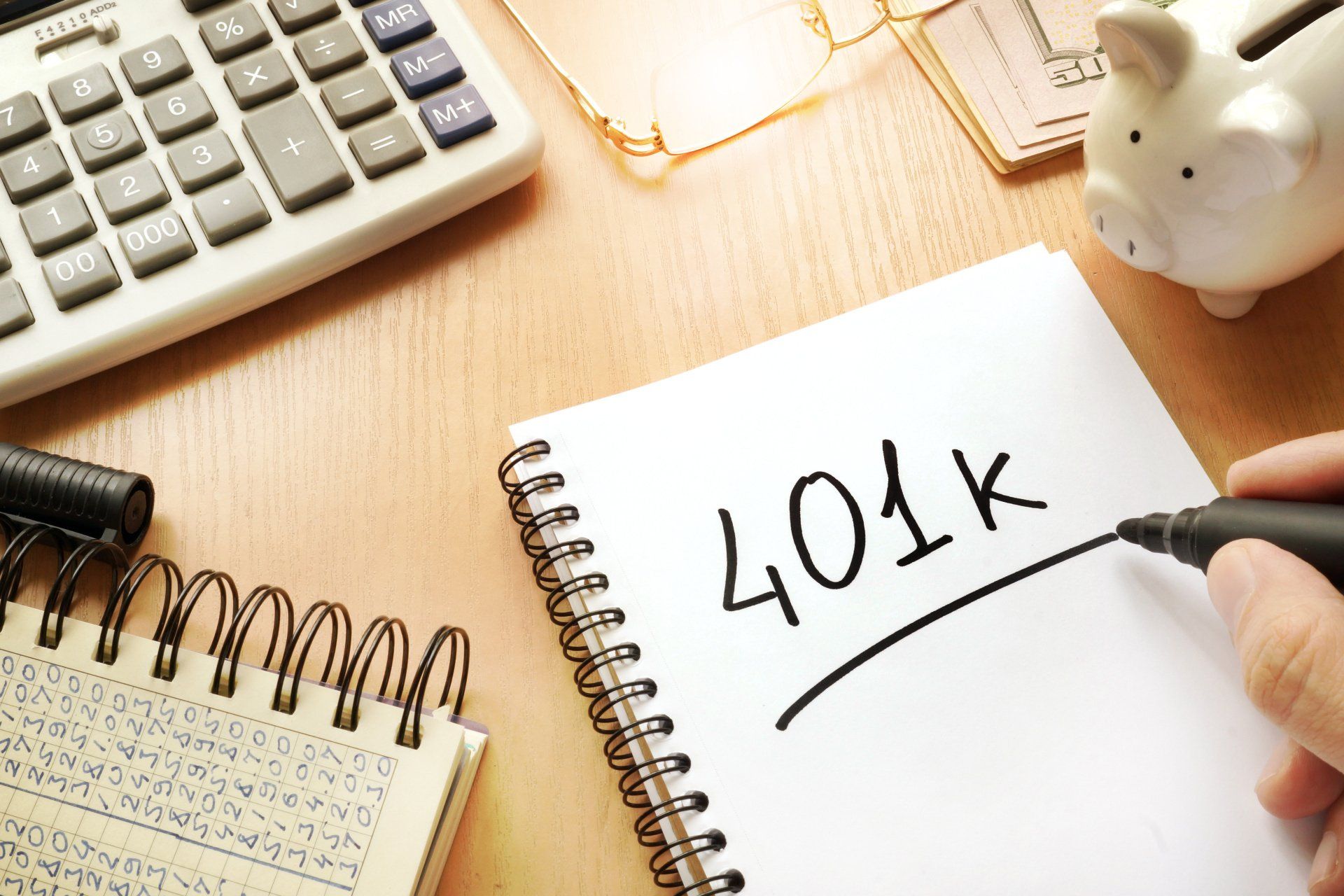 401k written on notebook