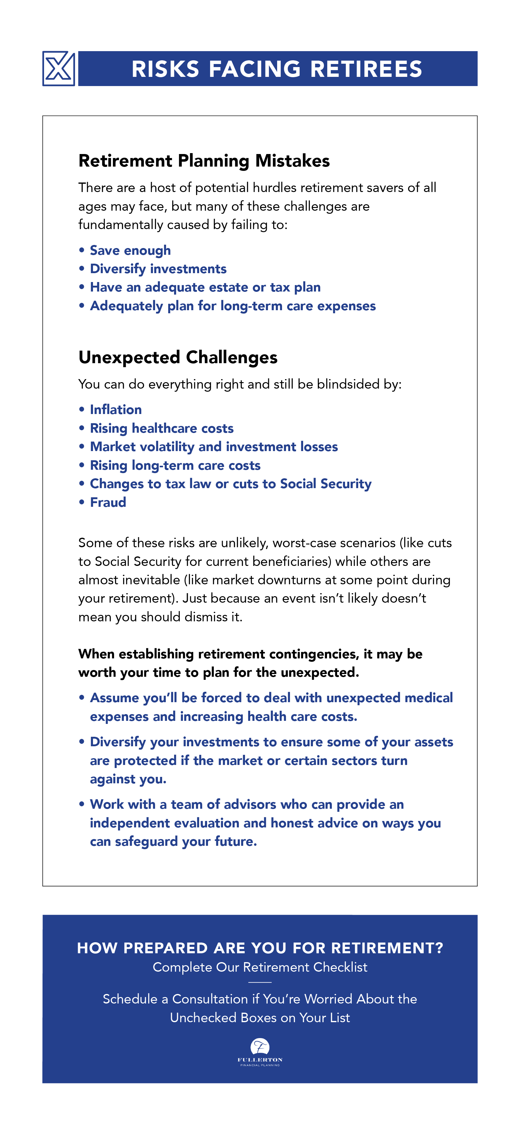 risks facing retirees