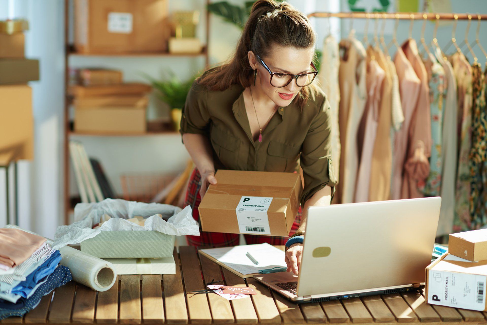 woman running a small business