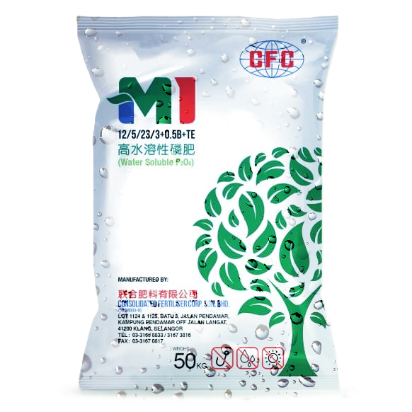 A bag of fertilizer with a tree on it