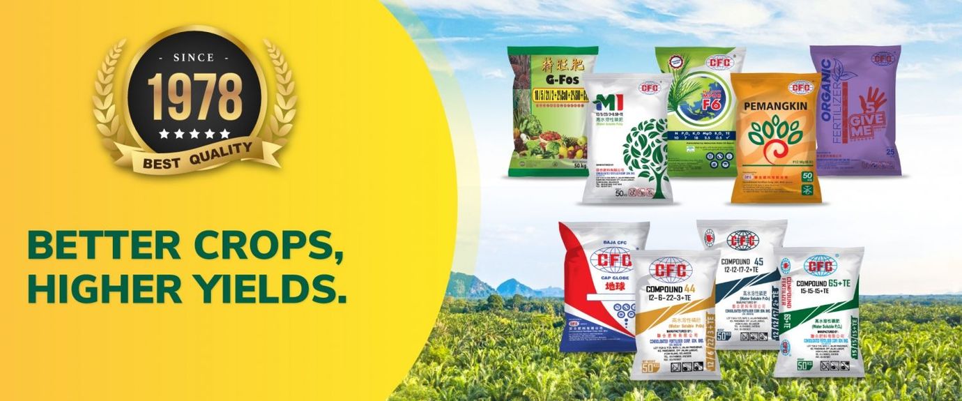 A banner for a company that says better crops , higher yields.