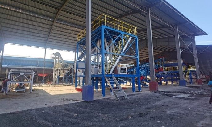 A large building with a lot of machinery inside of it.