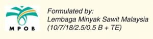 A logo that says formulated by lembaga minyak sawit malaysia
