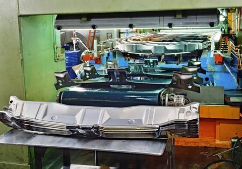 Industrial press for sheet metal stamping