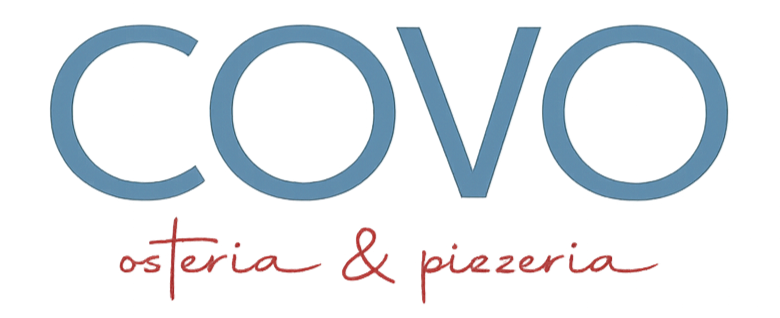 COVO osteria & pizzeria logo. Blue 