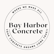 Logo for Bay Harbor Concrete. Black text in a circular design.