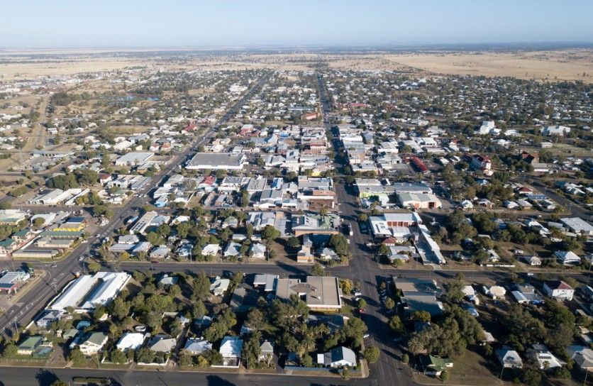 Aerial View of a Small Town With Buildings and a Main Street — J'adore Flowers & Gifts Cairns In Edge Hill, QLD