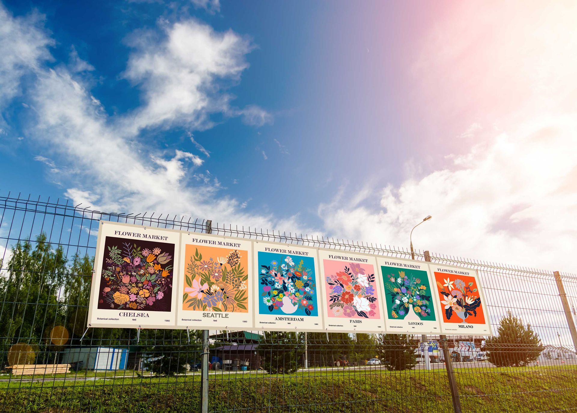 example of pvc banner on fence