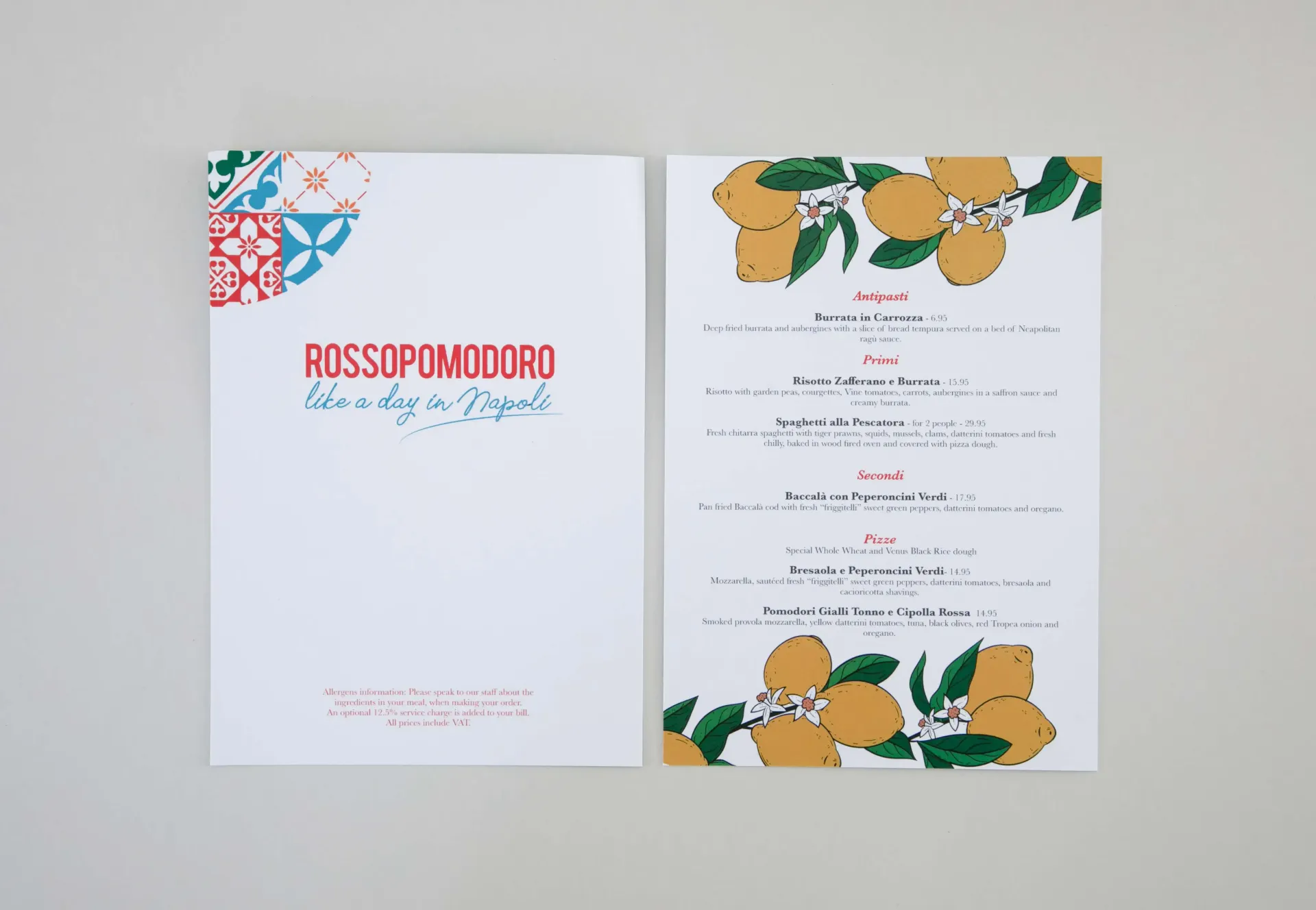 Menu for
