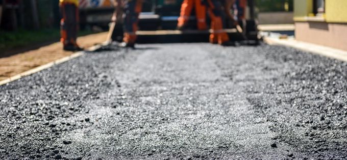 Men Constructing Asphalt Road — Vernon, OH — Feasel Asphalt Maintenance