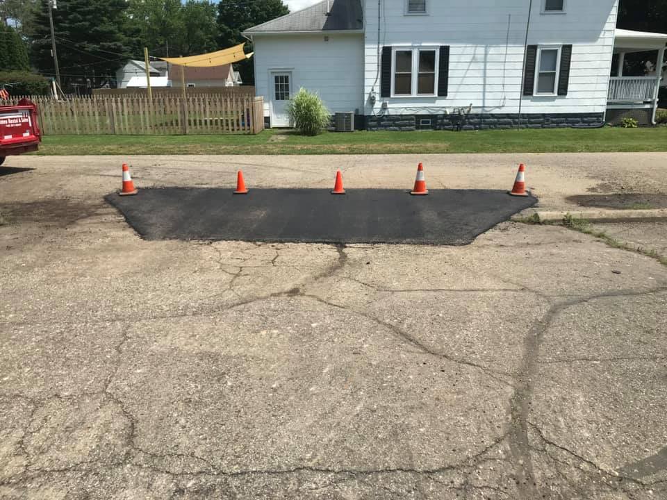 Repaired Asphalt Pothole — Vernon, OH — Feasel Asphalt Maintenance