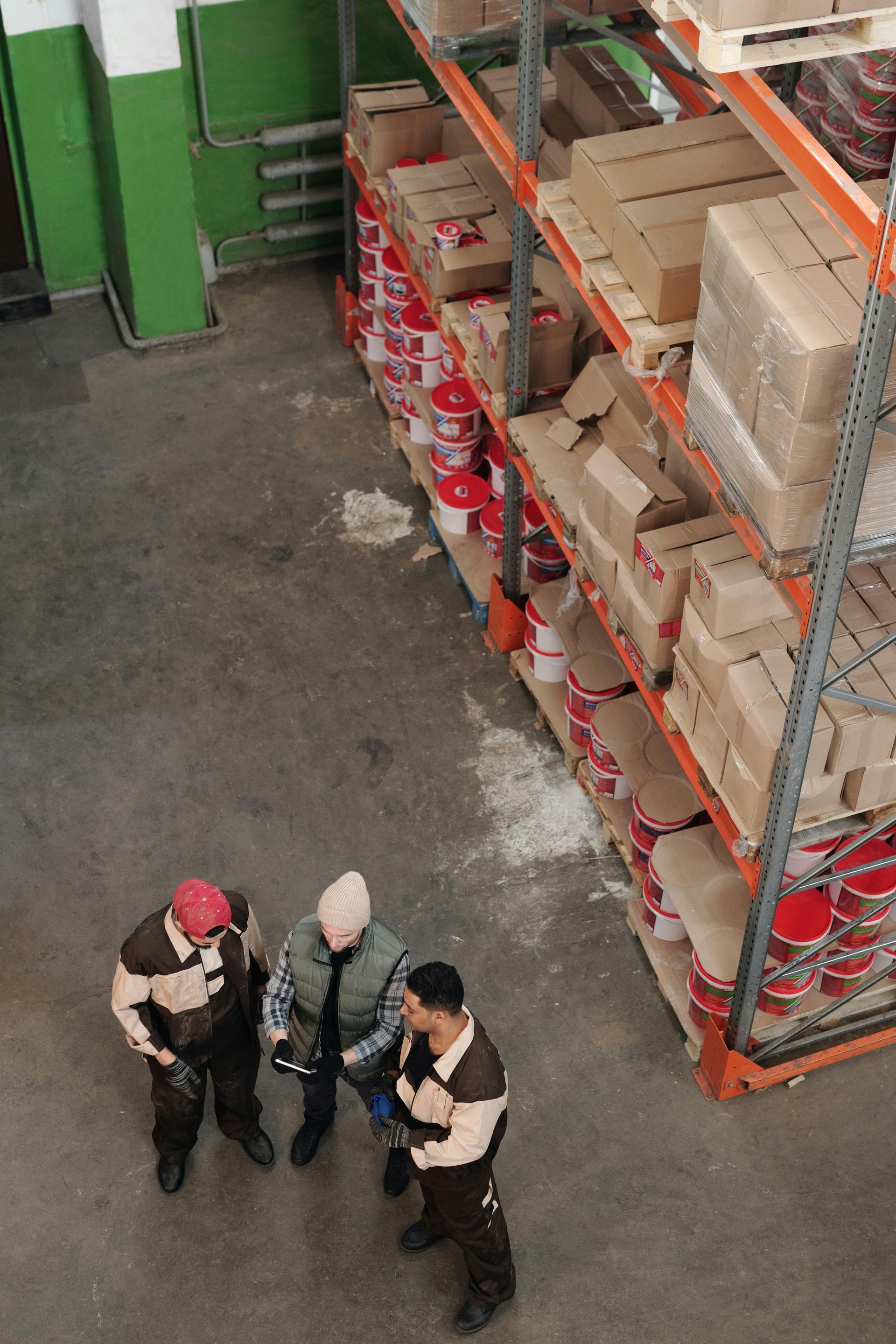 Business storage team managing inventory