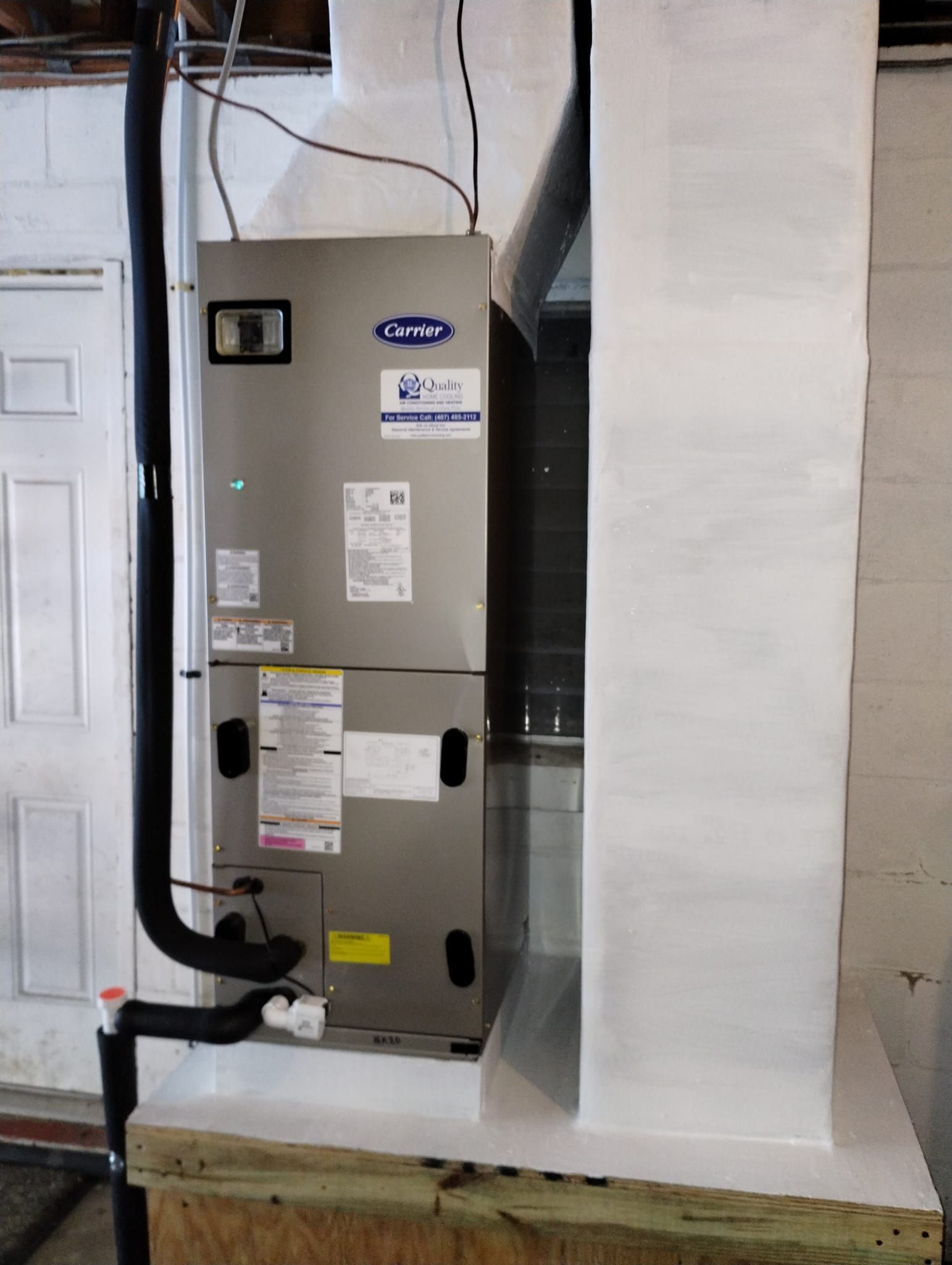 a carrier air conditioner is installed in a basement