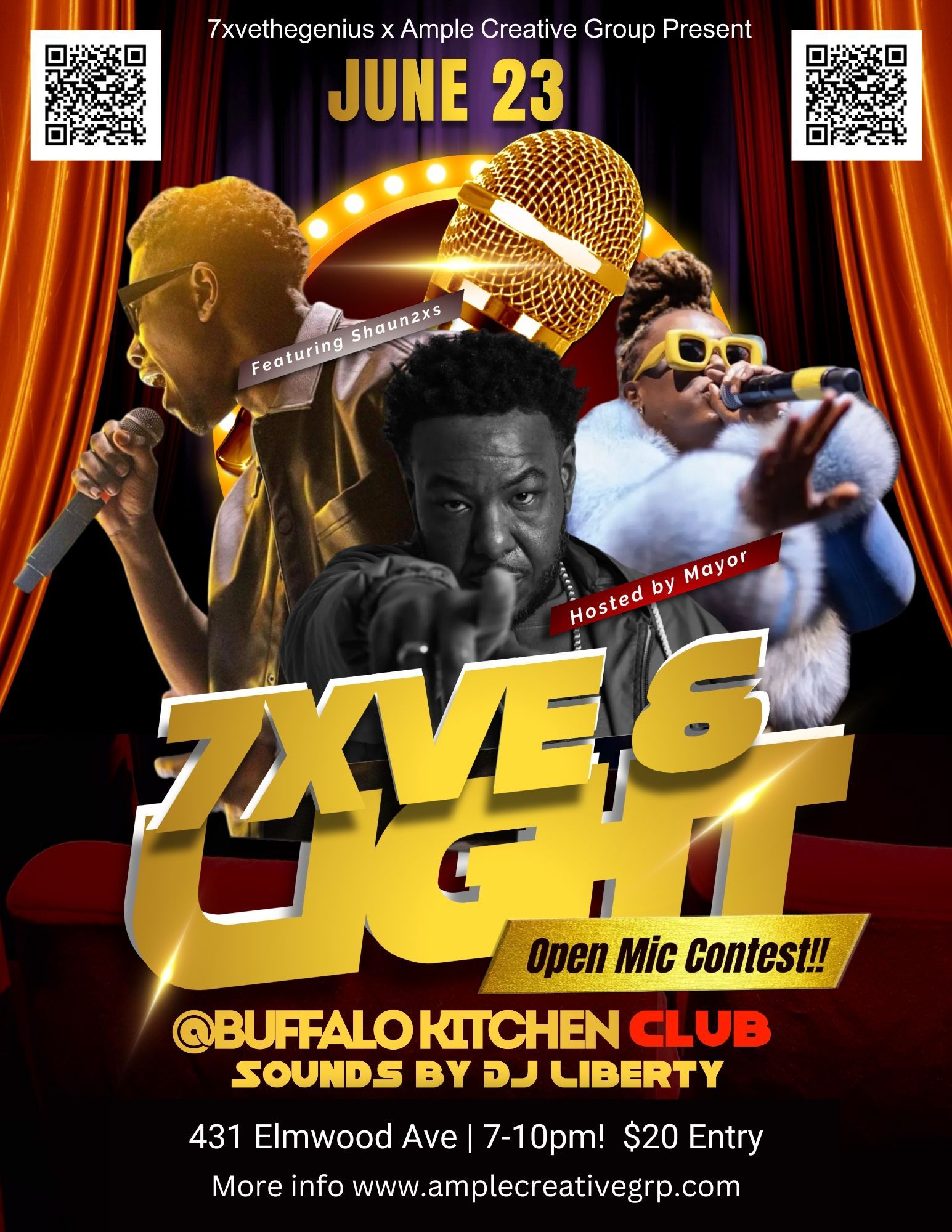 7xve & Light Open Mic Flyer
