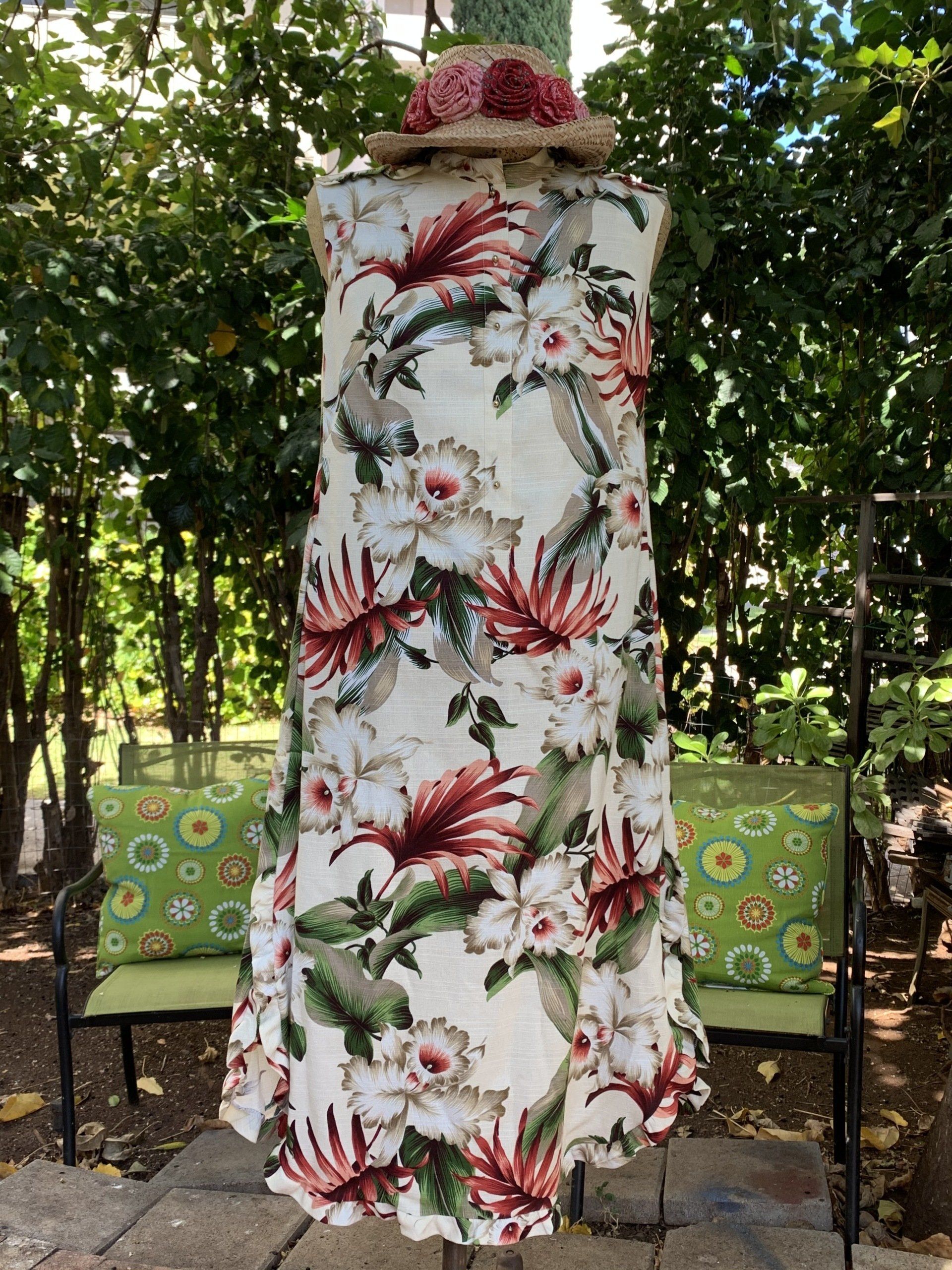 Barck Cloth Orchid bete inc hawaiian mumu