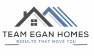 A logo for team egan homes that says results that move you