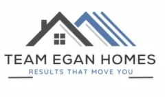 A logo for team egan homes that says results that move you