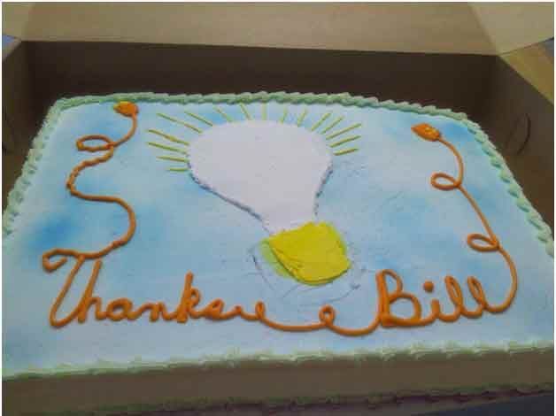 Cake with a lightbulb design, 