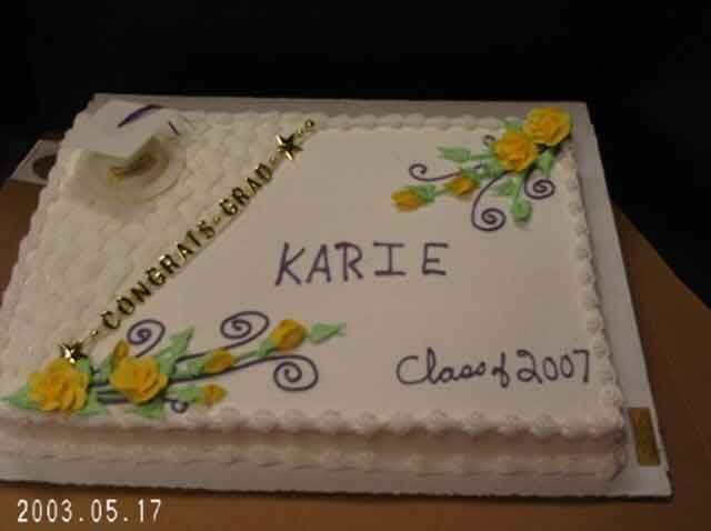 Square white graduation cake with 