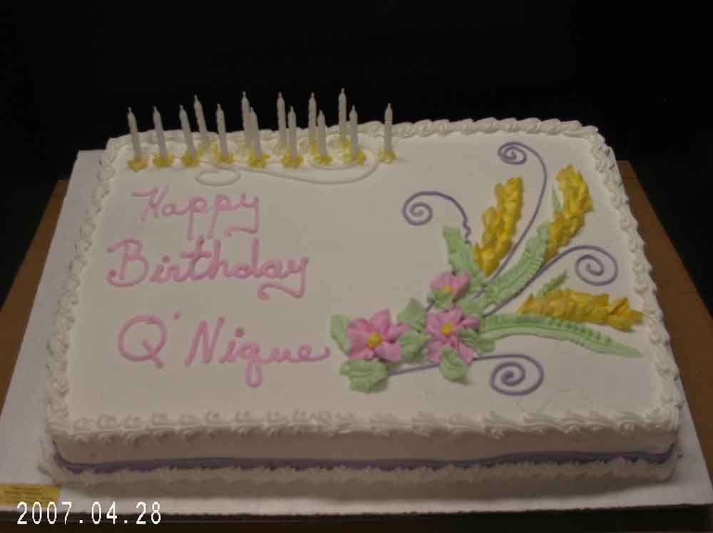 Rectangular birthday cake with 