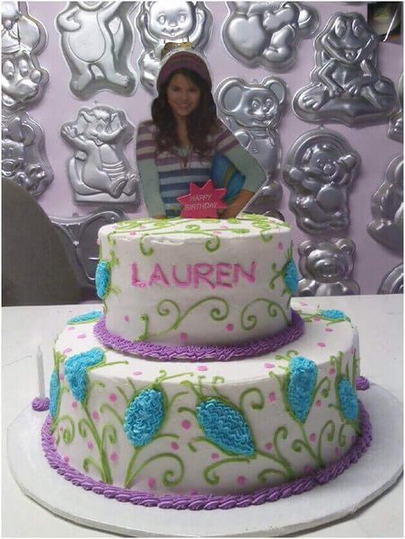 Two-tiered cake with name 