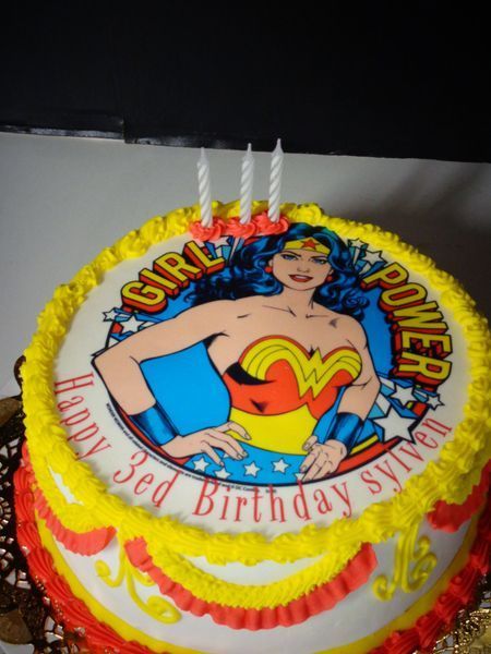 Wonder Woman birthday cake with 