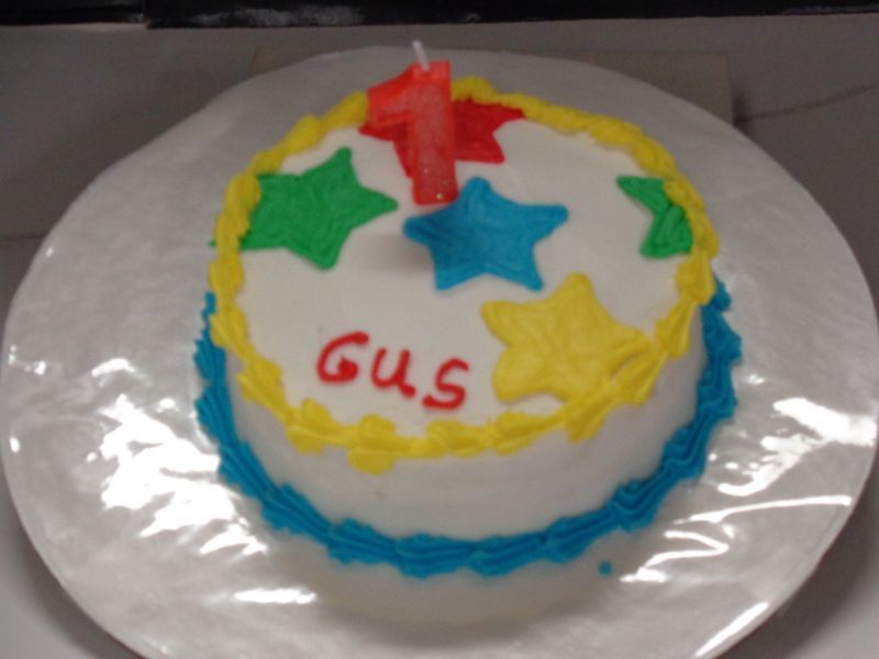 Birthday cake decorated with stars and 