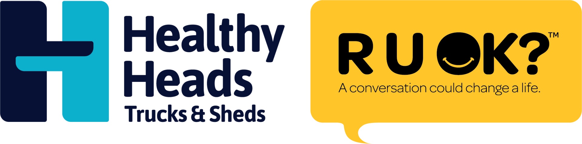 Healthy Heads Trucks and Sheds and R U OK? logo