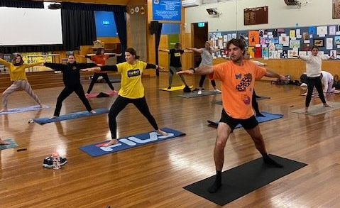 Milton Public staff take part in yoga