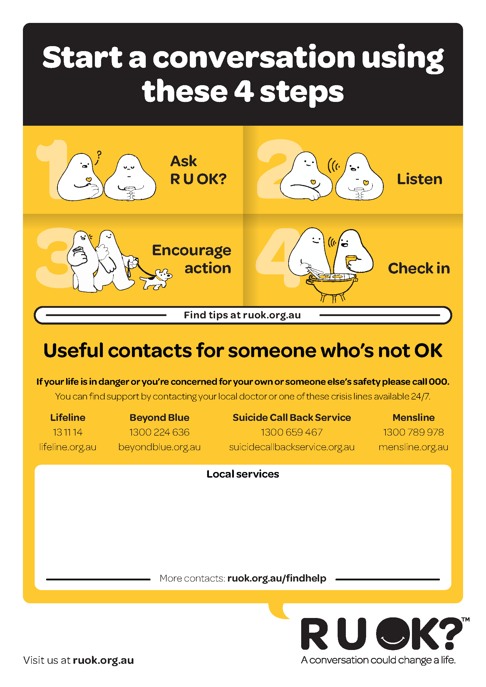 R U OK? Support Services Poster