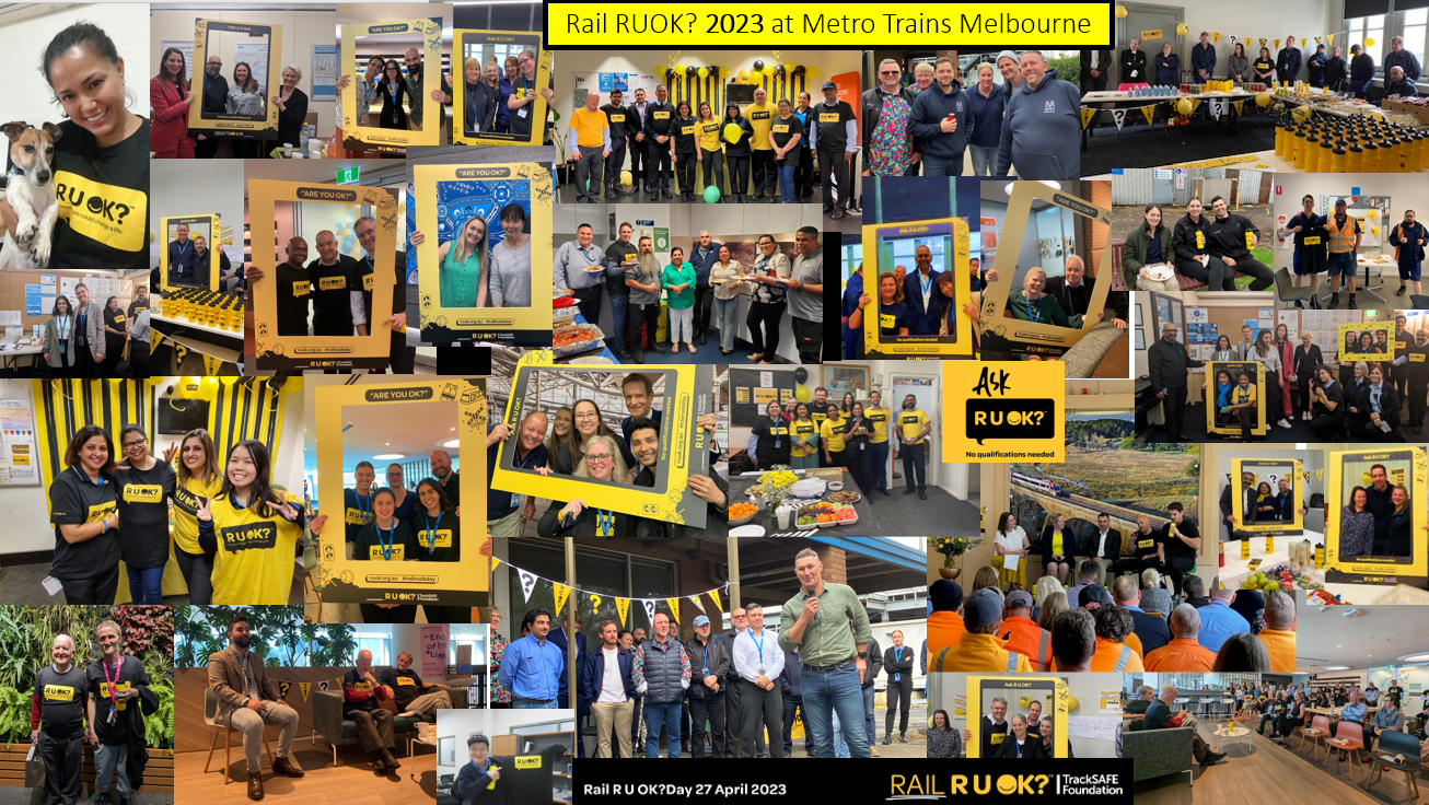 A collated montage of images from R U OK? activities in 2023.