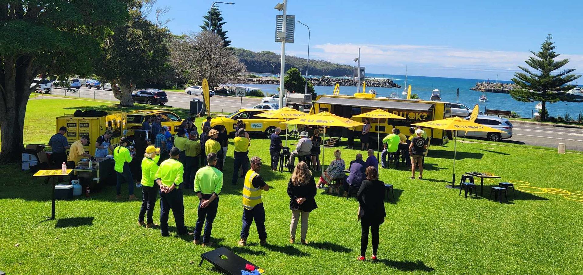 Group of people at outdoor R U OK? Day event